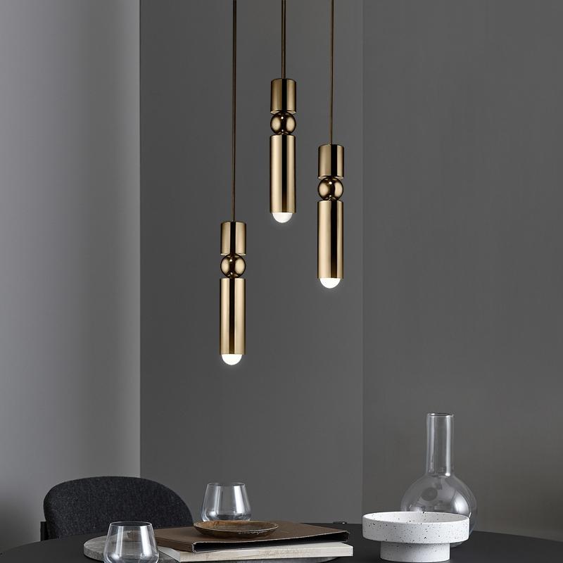 Gold Cylinder pendant light
